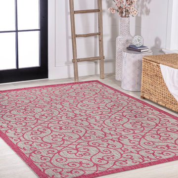 Madrid Vintage Filigree Textured Weave Indoor/outdoor Area Rug